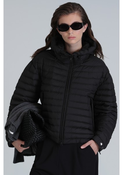 Elen Kaz Tüyü Kadın Mont Siyah modelleri