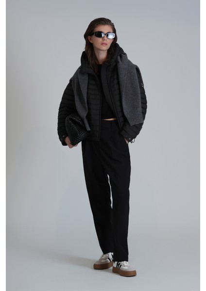 Elen Kaz Tüyü Kadın Mont Siyah indirimleri