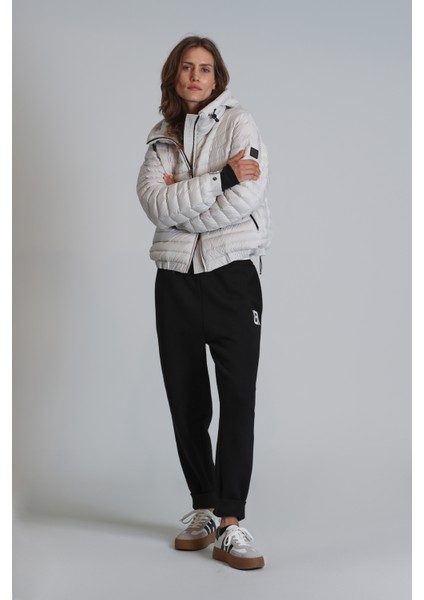 Elen Kaz Tüyü Kadın Mont Siyah