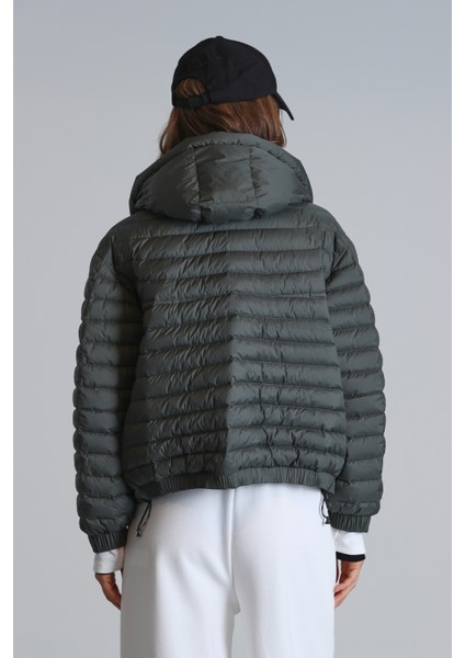 Elen Kaz Tüyü Kadın Mont Siyah