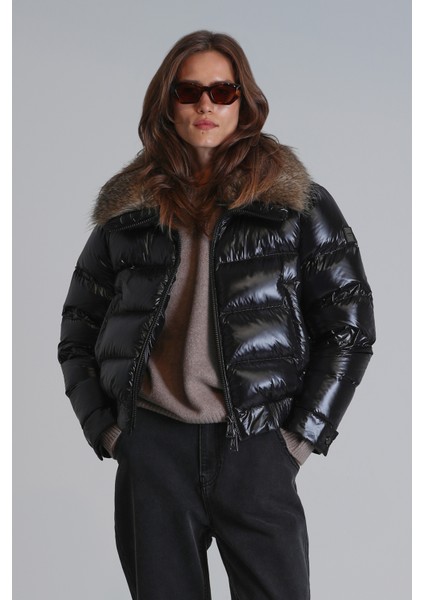 Daısy Kaz Tüyü Kadın Mont Siyah