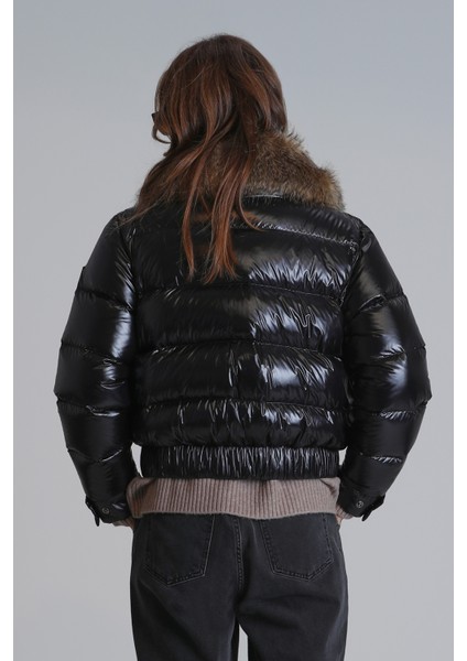 Daısy Kaz Tüyü Kadın Mont Siyah