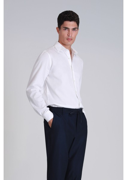 Ferla Erkek Basic Gömlek Slim Fit Lacivert