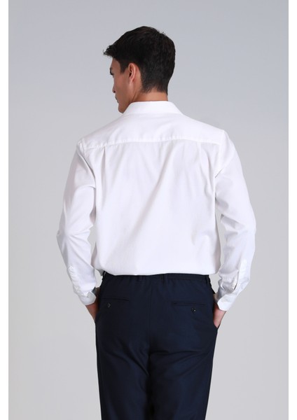 Ferla Erkek Basic Gömlek Slim Fit Lacivert