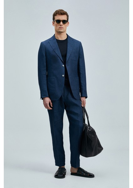 Alberto Smart Erkek Chino Pantolon Comfort Pileli Lacivert