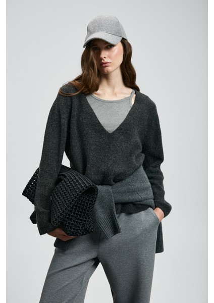 Lında Kadın Kazak Antrasit modelleri