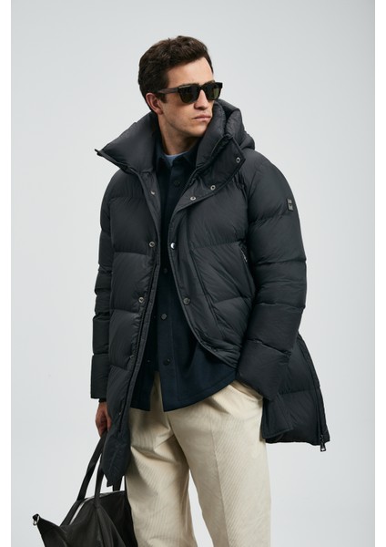 Vıctor Kaz Tüyü Erkek Mont Siyah modelleri