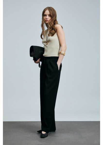 Emma Kadın Keten Karışımlı Kazak Siyah indirimleri