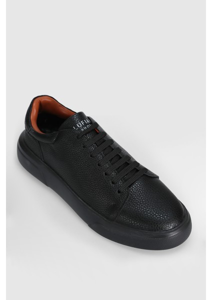 Tommy Erkek Deri Sneaker Ayakkabı Siyah