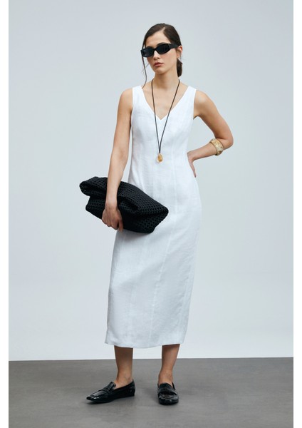 Honey Kadın Kolsuz Keten Elbise fırsatları