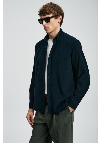 Drew Erkek Basic Gömlek Regular Fit Lacivert