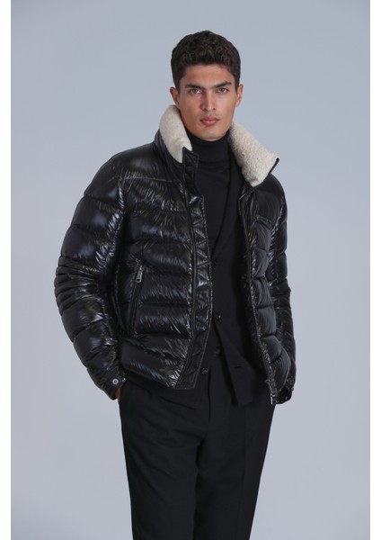 Mark Kaz Tüyü Erkek Mont Siyah fırsatları