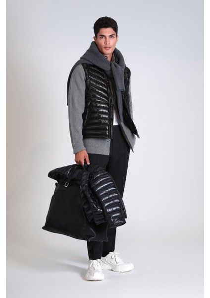 Axel Kaz Tüyü Erkek Yelek Siyah fırsatları