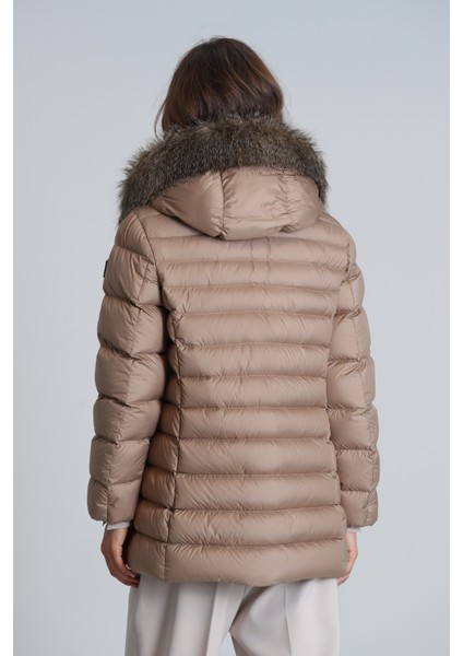 Elıt Kaz Tüyü Kadın Mont Siyah