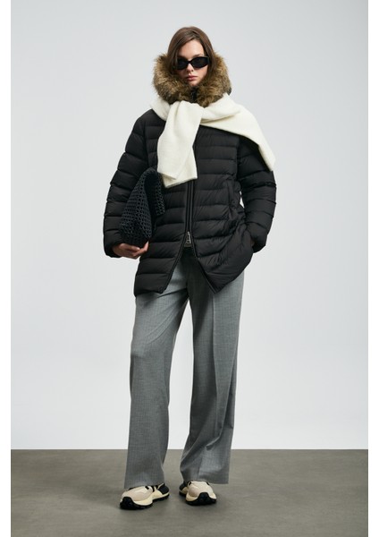 Elıt Kaz Tüyü Kadın Mont Siyah fırsatları