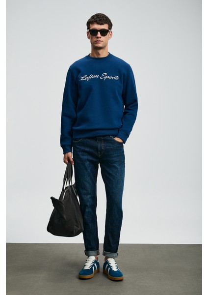 Loved Erkek Sweatshirt Koyu Mavi fırsatları