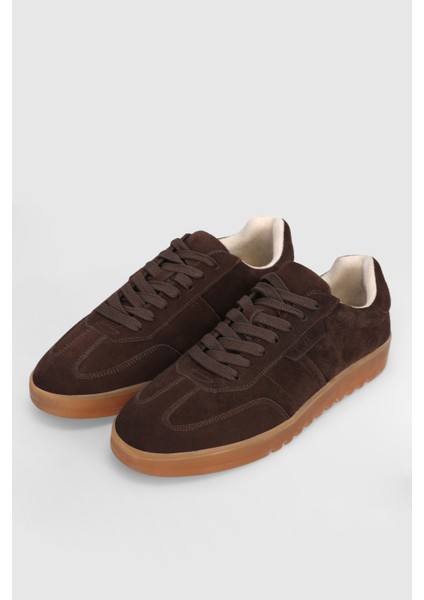 Pele Erkek Deri Sneaker Ayakkabı Kahverengi fırsatları