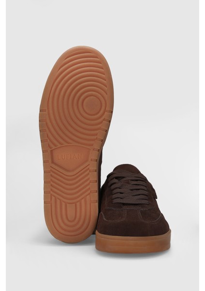 Pele Erkek Deri Sneaker Ayakkabı Kahverengi indirimleri