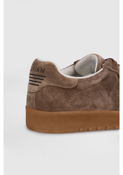 Pele Erkek Deri Sneaker Ayakkabı Kahverengi indirimleri