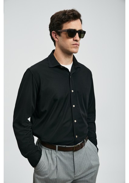 Carl Erkek Basic Gömlek Regular Fit Siyah
