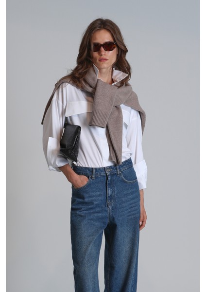 Duncan Kadın Gömlek Regular Fit Beyaz