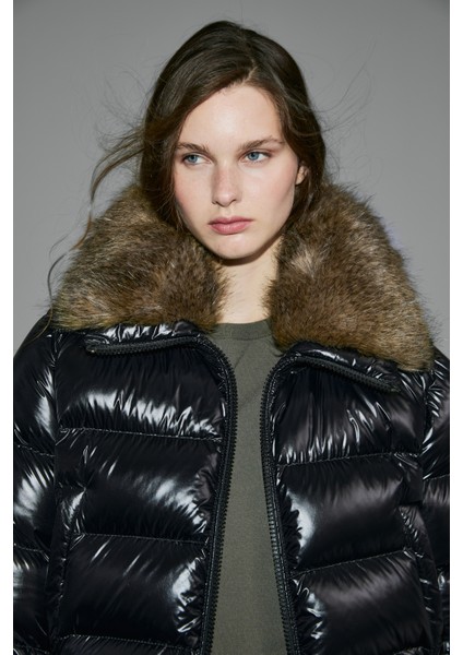 Daısy Kaz Tüyü Kadın Mont Siyah fiyatları