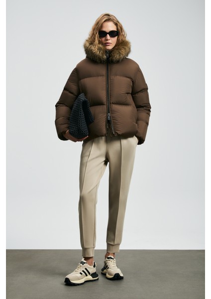 Sunshıne Kaz Tüyü Kadın Mont Siyah