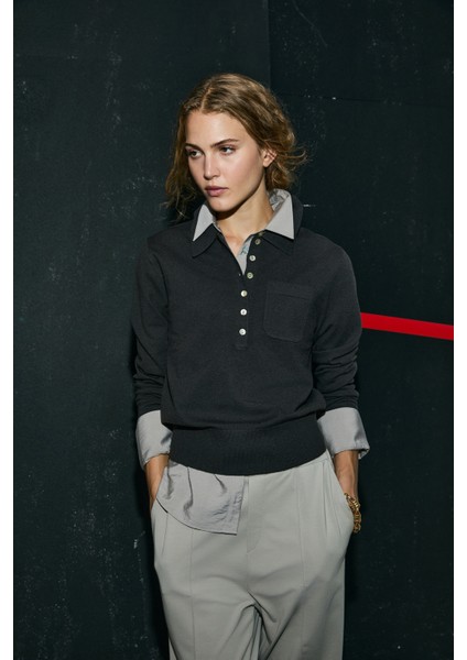 Laura Kadın Kazak Siyah