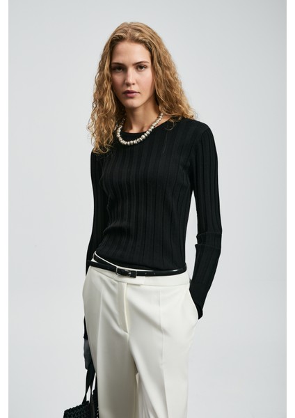 Perla Kadın Kazak Siyah