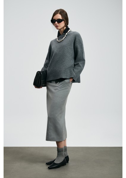 Pamela Kadın Kazak Antrasit indirimleri