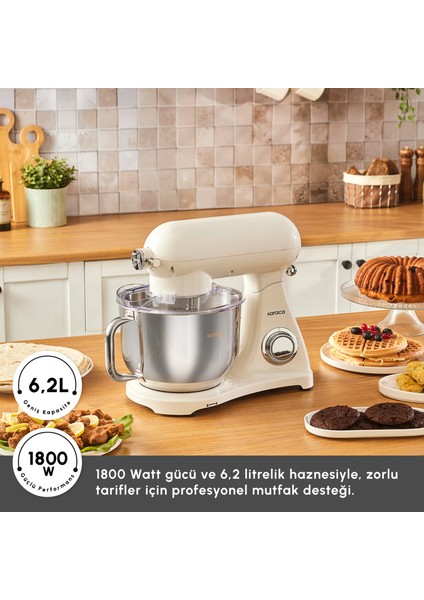 Powercast Chef Döküm Stand Mikser Cream Mutfak Şefi 1800W 6,2 Lt modelleri