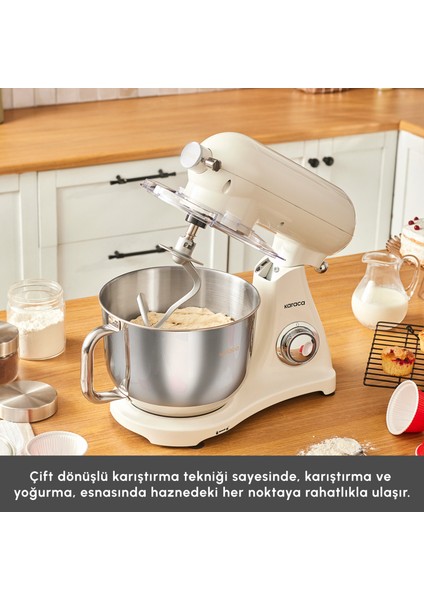 Powercast Chef Döküm Stand Mikser Cream Mutfak Şefi 1800W 6,2 Lt
