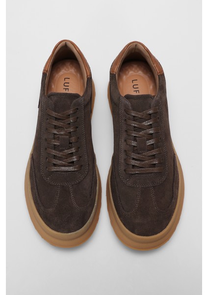 Adam Erkek Deri Sneaker Ayakkabı Kahverengi modelleri