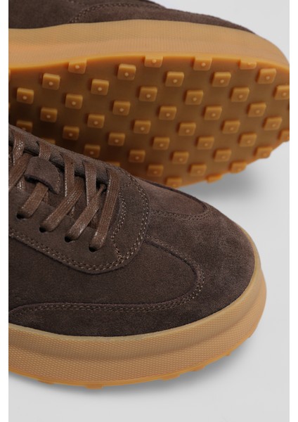 Adam Erkek Deri Sneaker Ayakkabı Kahverengi fırsatları