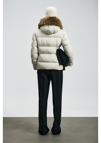 Klemantın Kaz Tüyü Kadın Mont Siyah