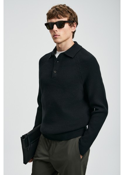 Rufus Erkek Kazak Siyah fırsatları