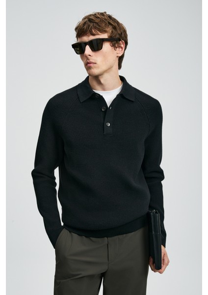 Rufus Erkek Kazak Siyah indirimleri