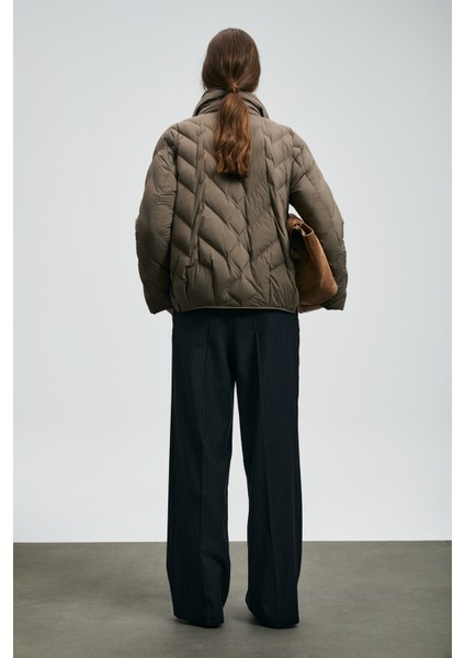 Desert Kaz Tüyü Kadın Mont Siyah