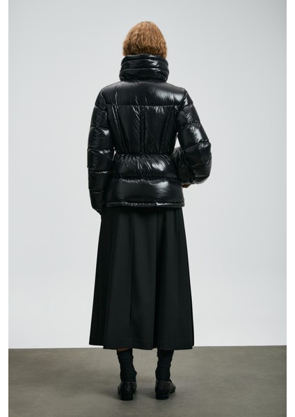 Flash Kaz Tüyü Kadın Mont Siyah