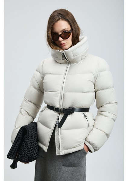 Flash Kaz Tüyü Kadın Mont Siyah