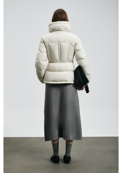 Flash Kaz Tüyü Kadın Mont Siyah