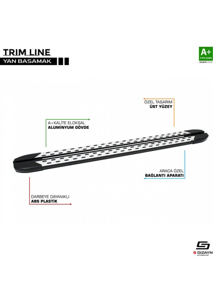 Peugeot Partner 3 TrimLine Gri Yan Basamak 202 Cm 2018 Üzeri A+ Kalite fiyatları
