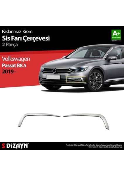 VW Passat B8.5 Krom Sis Farı Çerçevesi 2 Parça 2019-2023