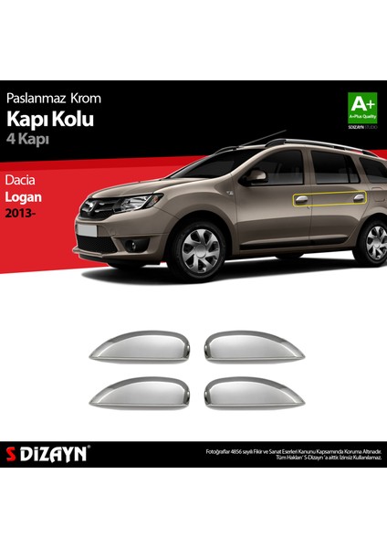 Dacia Logan Mcv Krom Kapı Kolu 4 Kapı 2013-2020 fırsatları