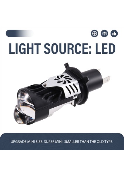 LED Mini Projektör Lens H4 Araba Far Ampulleri LED Lens Balıkgözü Lambası Beyaz Turbo Lambalar (Yurt Dışından) fırsatları