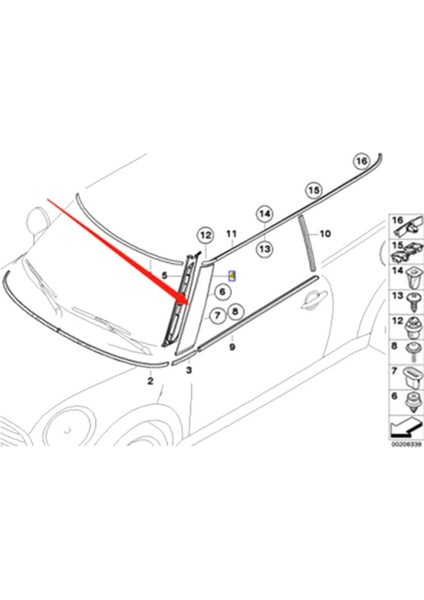 Bmw Mini Cooper R55 R56 07-15 Ön Cam A Sütunu Kaplama Kapağı Dış Kalıp Direk Kaplama Şeridi 51137272583 Sol (Yurt Dışından) fırsatları