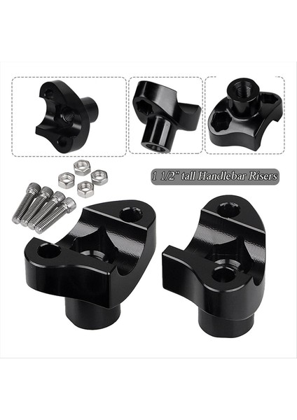 Harley Dyna Softail Sportster Xl 883 1200 Için Siyah 1 Inç Gidon 1 1/2 Inç Yükselticiler (Yurt Dışından)