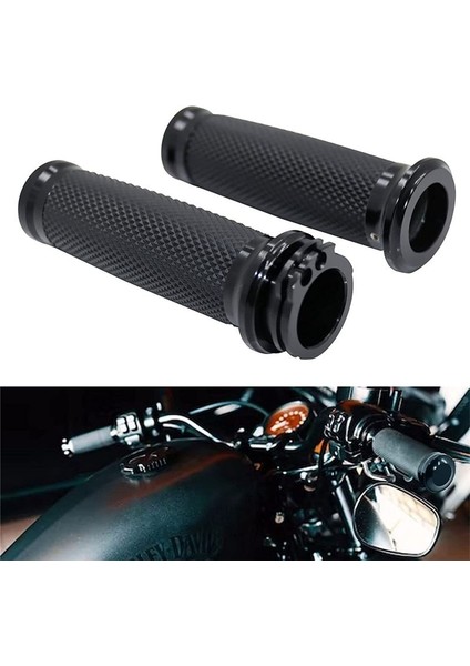 Evrensel 1 Inç 25 mm El Tutacakları Motosiklet Gidonu Gidonu Harley Touring Sportster 883 1200 Xr Suzuki Siyah (Yurt Dışından) fiyatları