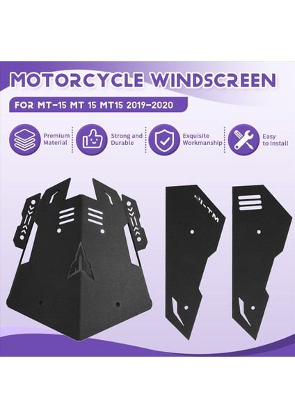 Yamaha Mt-15 mt 15 MT15 2019-2020 Motosiklet Ön Camı Alüminyum Alaşımlı Ön Cam Aksesuarları Siyah (Yurt Dışından) fırsatları