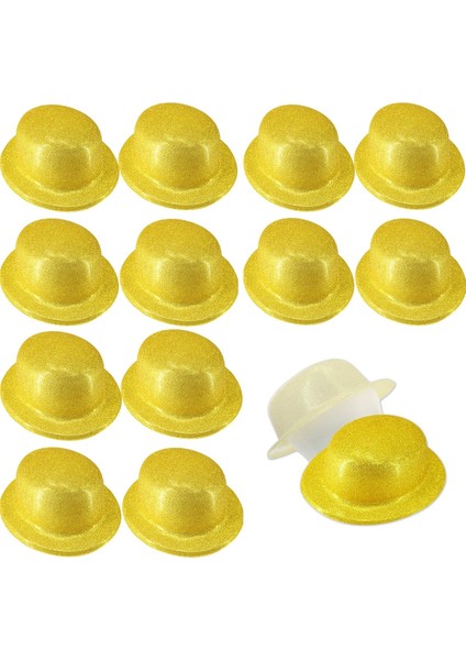 Altın Renk Simli Melon Yuvarlak Parti Şapkası 12 Adet fiyatları